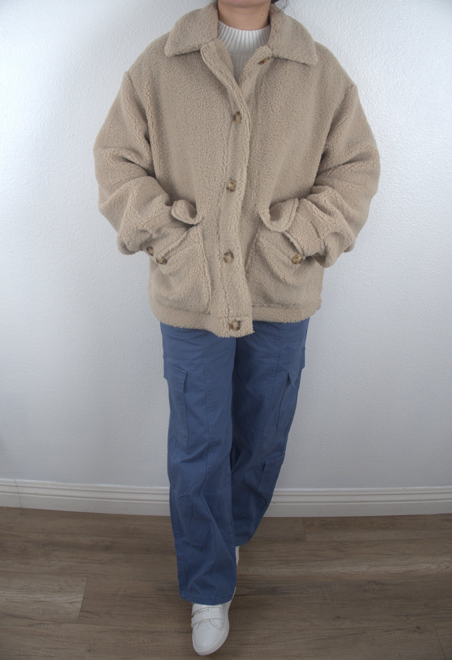 The Teddy Faux Sherpa Button Down Jacket