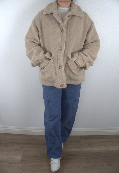 The Teddy Faux Sherpa Button Down Jacket
