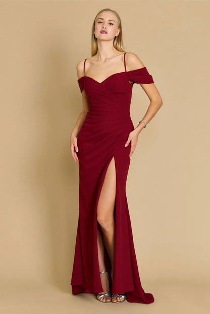 Long Formal Off The Shoulder Wrap Evening Dress
