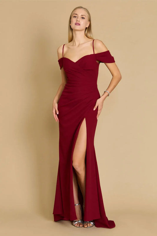 Long Formal Off The Shoulder Wrap Evening Dress