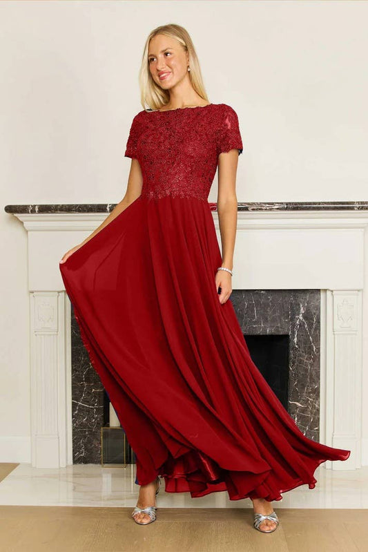 Short Sleeve Mother Of The Bride Evening Dress