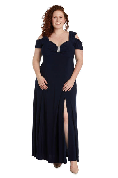Long Plus Size Formal Evening Dress in Navy