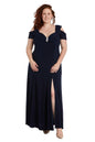 Long Plus Size Formal Evening Dress in Navy