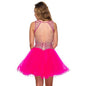 Sleeveless Beaded Short Tulle Dress