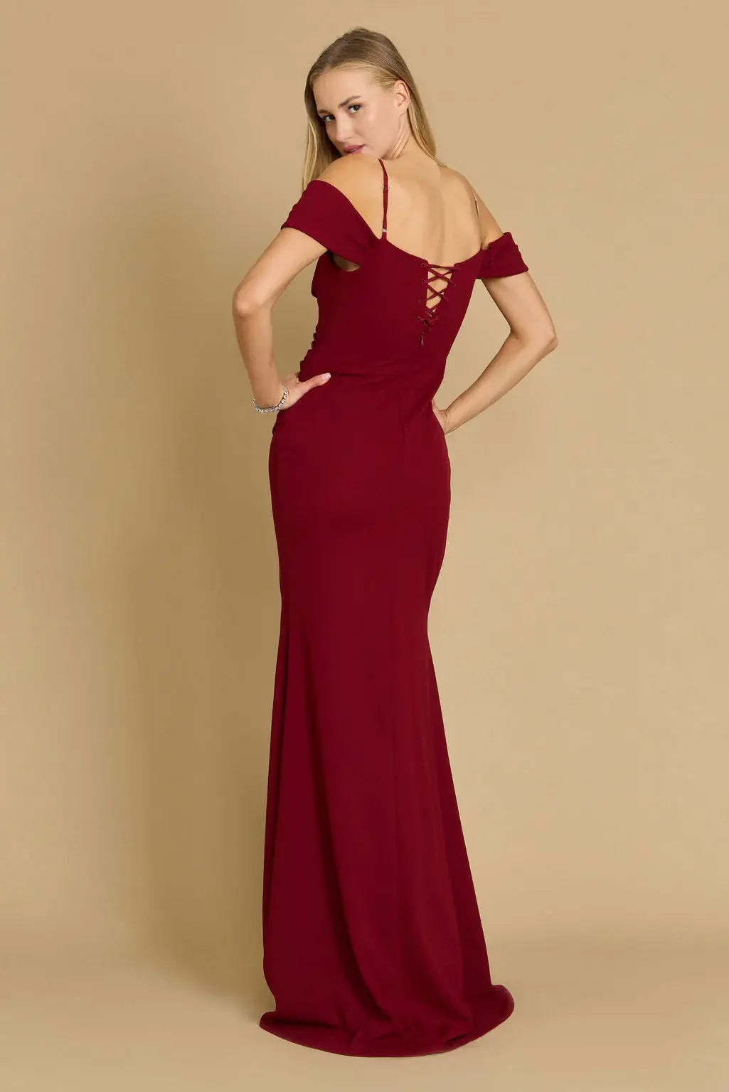 Long Formal Off The Shoulder Wrap Evening Dress