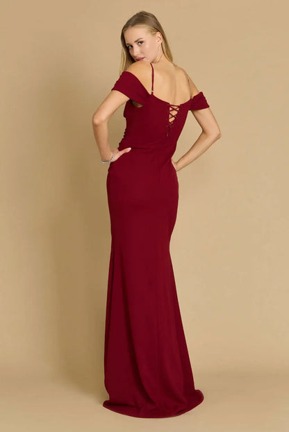 Long Formal Off The Shoulder Wrap Evening Dress