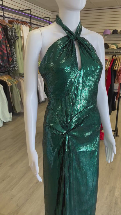 Green Sequin Formal Dress