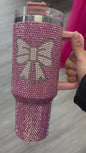 Pink Bow Rhinestone Tumbler